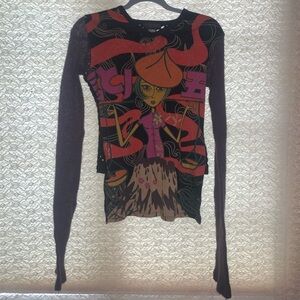 Vintage long sleeve with crochet back. Hardly worn.